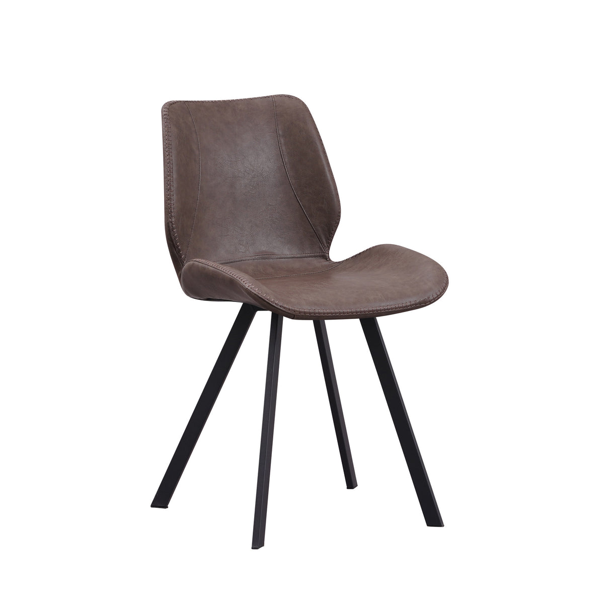 Spisestuestol Barry Dimehouse Taupe LxBxH 69x66x48 Kunstlæder Hvid foto diagonalt set forfra
