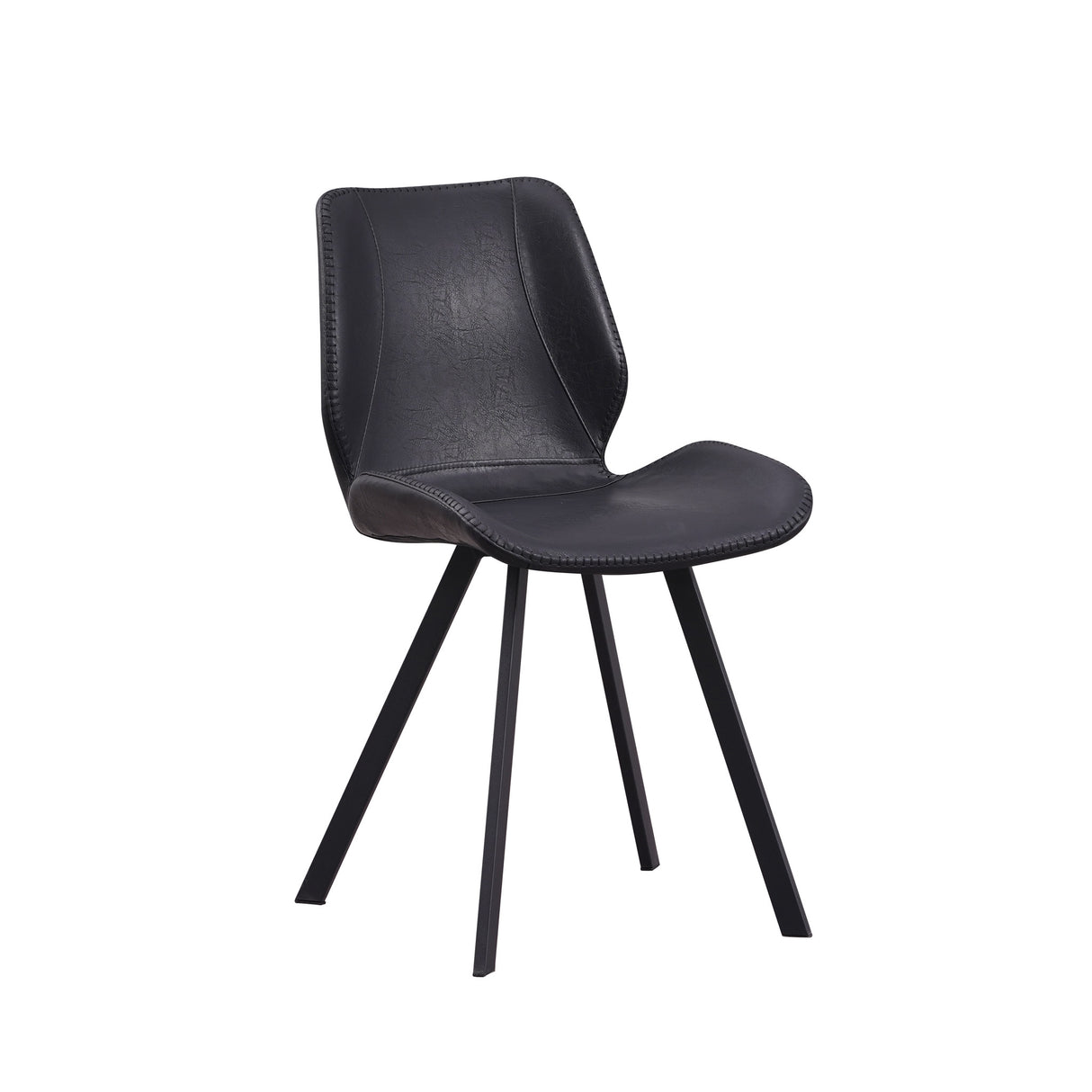 Spisestuestol Barry Dimehouse Sort LxBxH 69x66x48 Kunstlæder Hvid foto diagonalt set forfra
