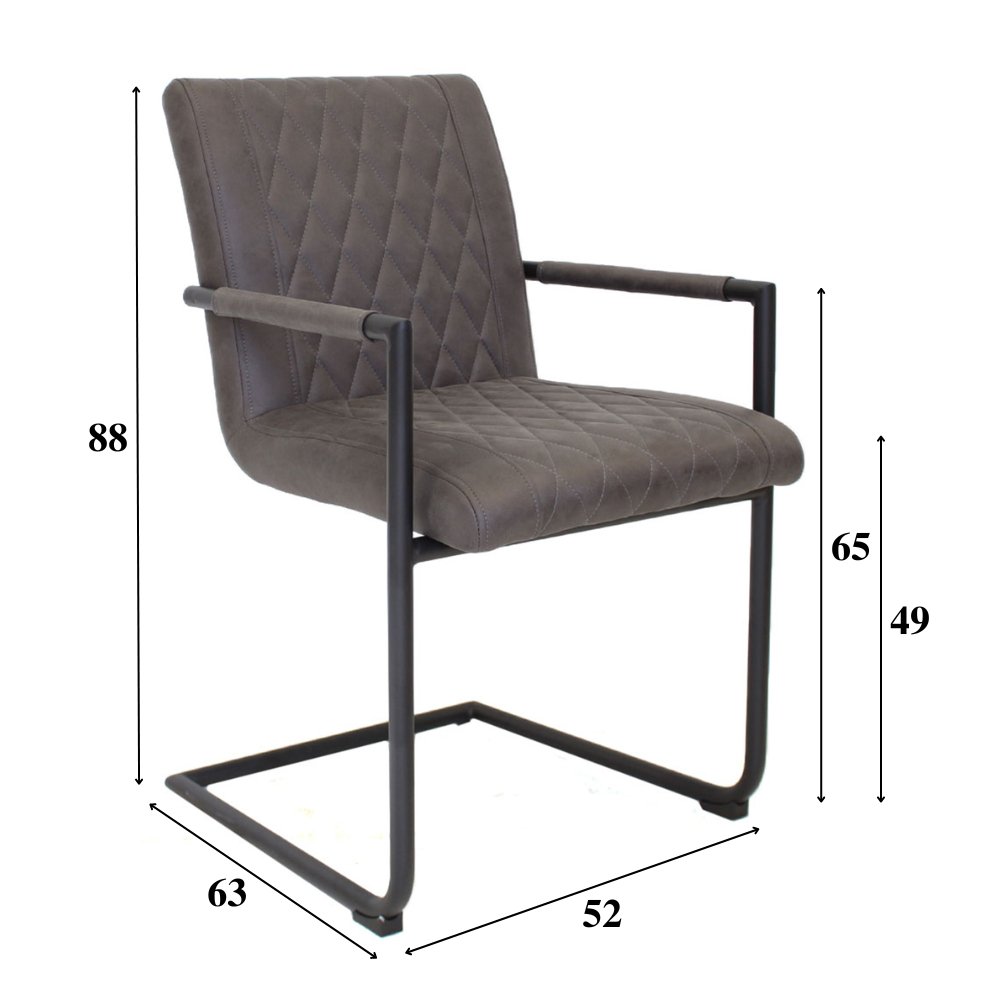 Spisestuestol Dean Dimehouse Antracit LxBxH 70x58x57 Stof Hvid fotostørrelsesindikation