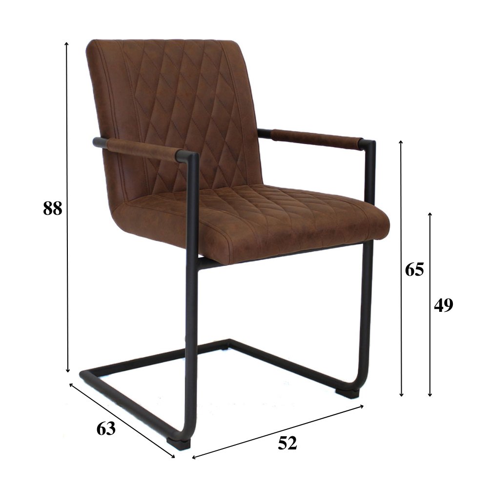 Spisestuestol Dean Dimehouse Brun LxBxH 70x58x57 Stof Hvid fotostørrelsesindikation