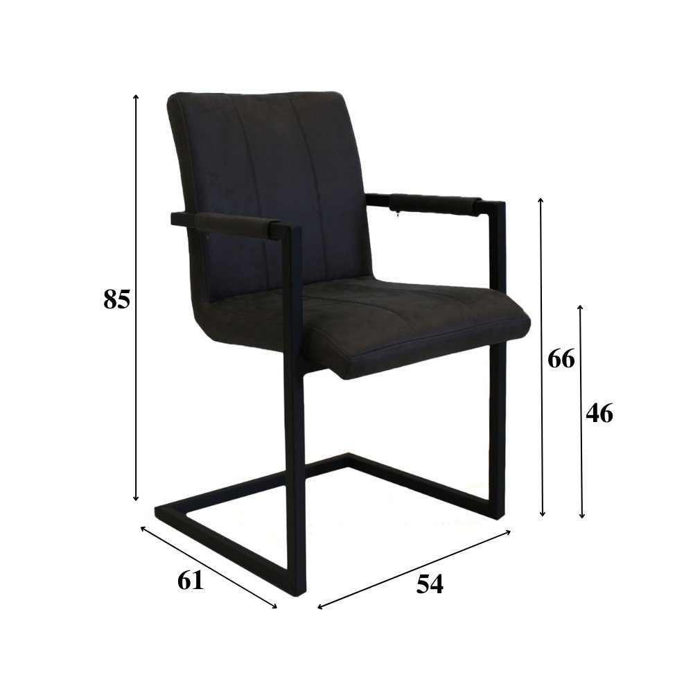 Spisestuestol Jackson Dimehouse Antracit LxBxH 71x58x54 Stof Hvid fotostørrelsesindikation