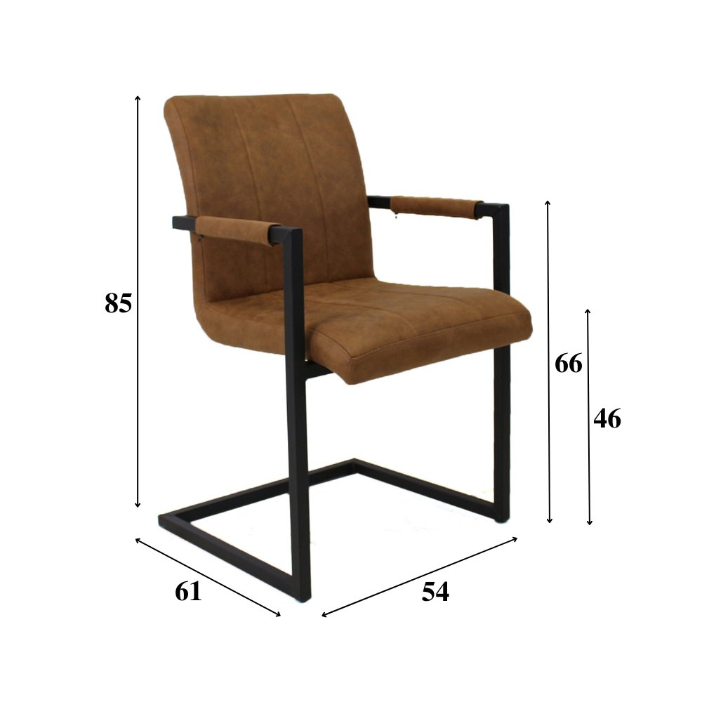 Spisestuestol Jackson Dimehouse Cognac LxBxH 71x58x54 Stof Hvid fotostørrelsesindikation