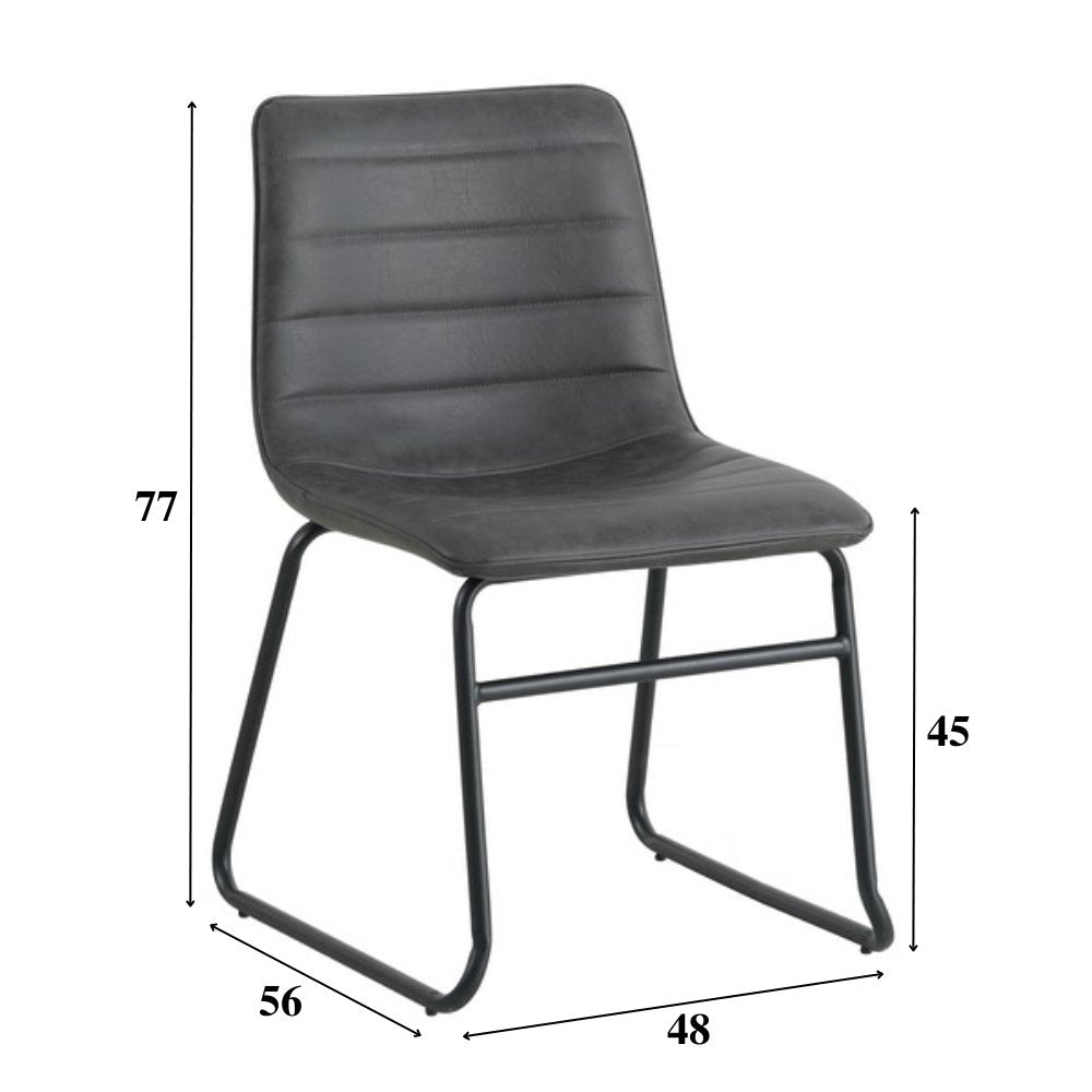 Spisestuestol Mark Dimehouse Antracit LxBxH 74x56x54 Kunstlæder Hvid fotostørrelsesindikation