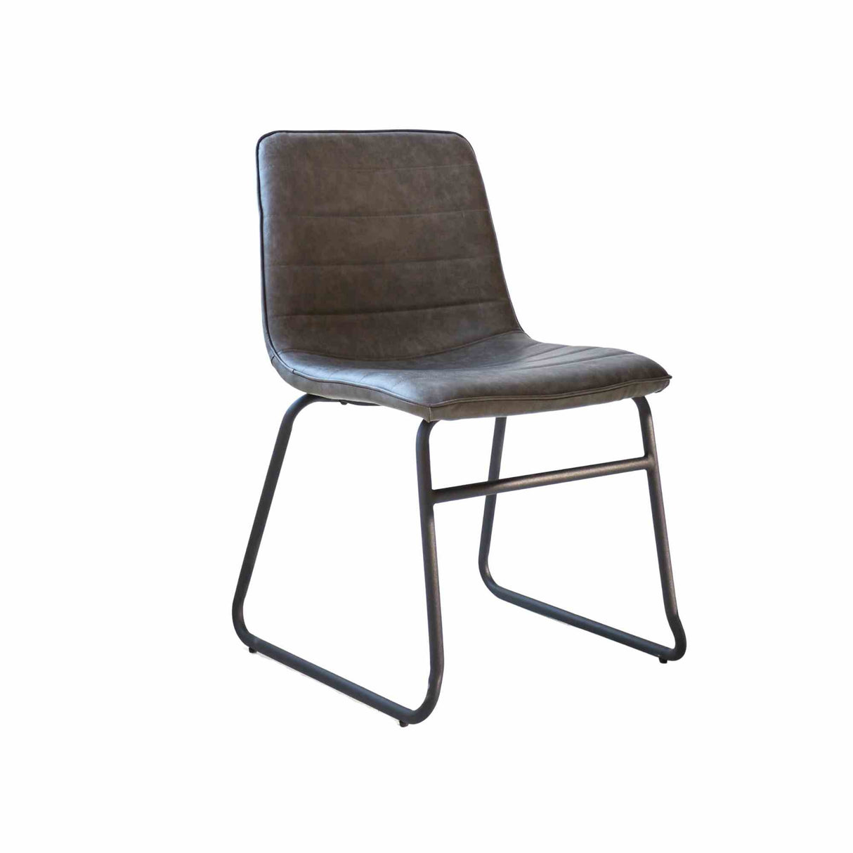 Spisestuestol Mark Dimehouse Antracit LxBxH 74x56x54 Kunstlæder Hvidt foto set forfra