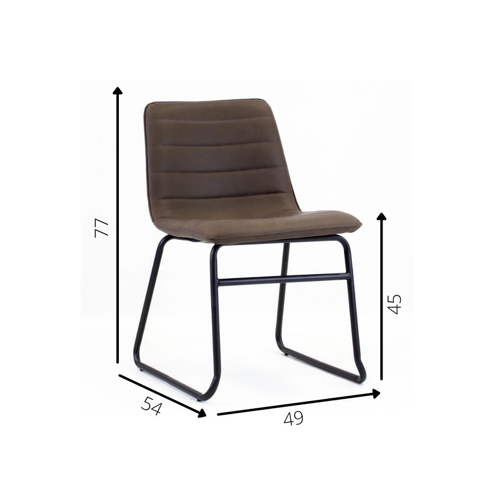 Spisestuestol Mark Dimehouse Taupe LxBxH 74x56x54 Kunstlæder Hvid fotostørrelsesangivelse