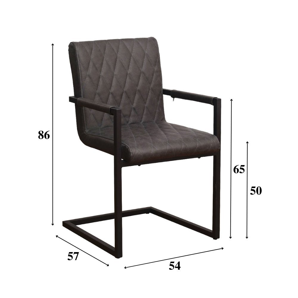 Spisestuestol Ruben Dimehouse Antracit LxBxH 71x59x58 Kunstlæder Hvid fotostørrelsesindikation