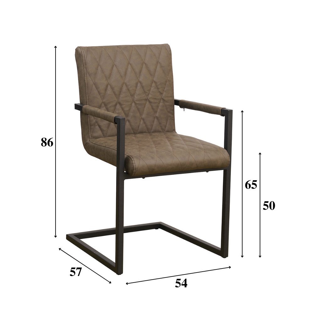 Spisestuestol Ruben Dimehouse Taupe LxBxH 71x59x58 Kunstlæder Hvid fotostørrelsesangivelse