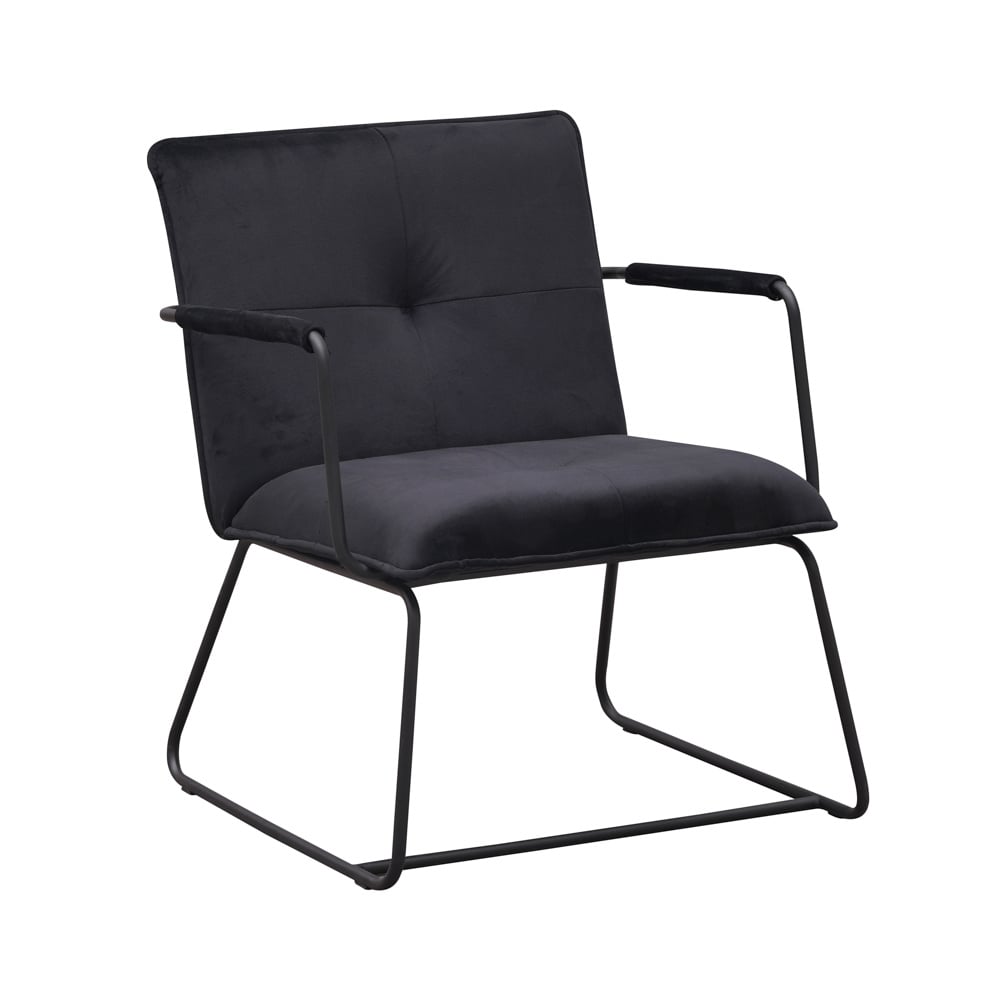 Hailey Velvet lænestol Dimehouse Mørkegrøn LxBxH 66x64x37 Velvet White foto diagonalt set forfra