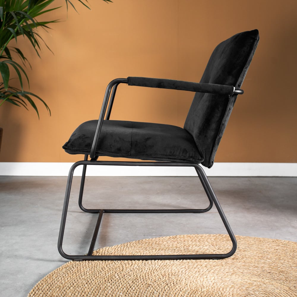 Hailey Velvet lænestol Dimehouse Mørkegrøn LxBxH 66x64x37 Velvet Atmosfærisk foto fra siden