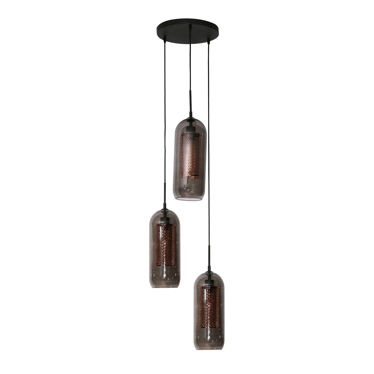Hængelampe Amy DH Interiør Sort LxBxH 81x63x24 Metal Hvid foto set forfra