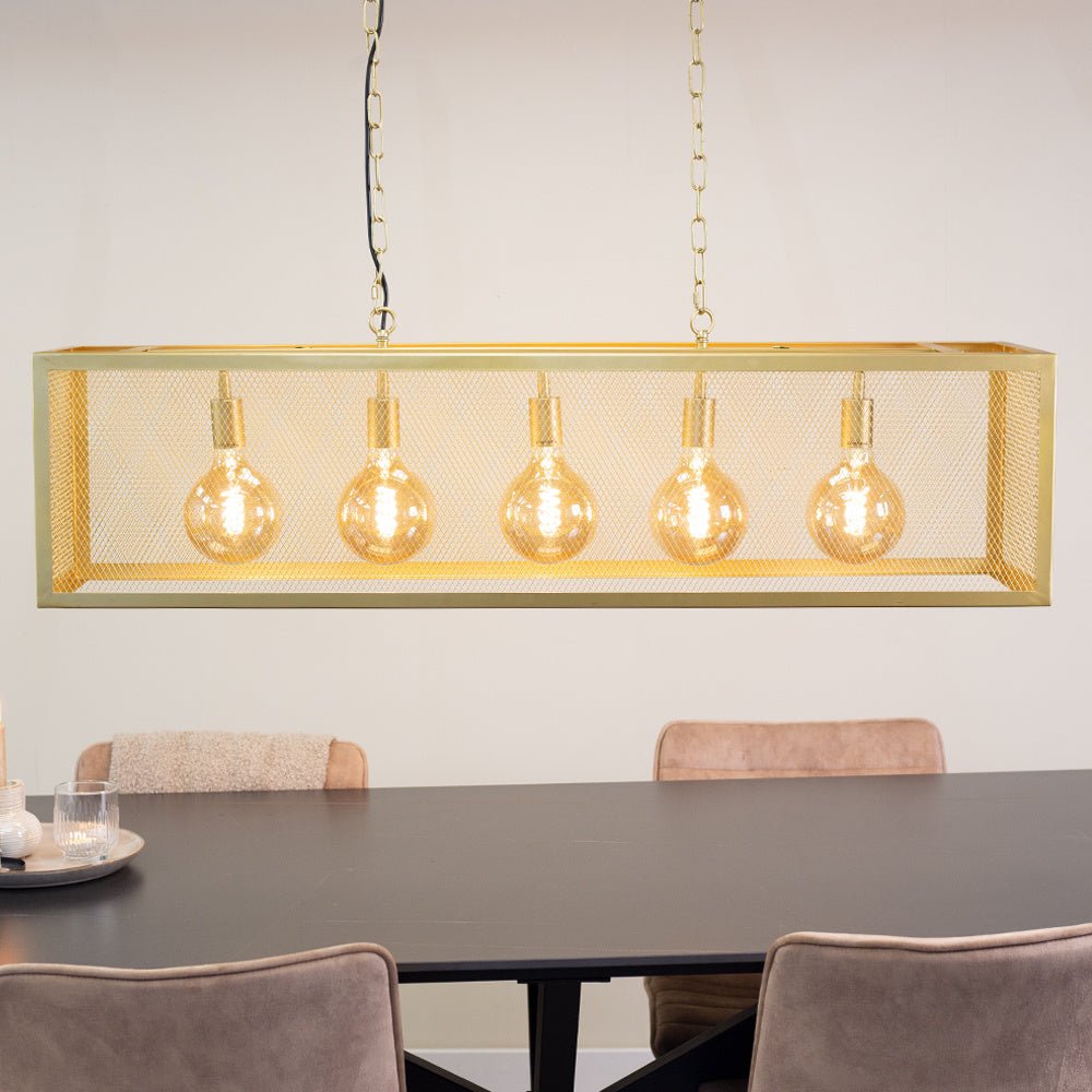 Duncan hængelampe Dimehouse Guld LxBxH 125x41x36 Metal Atmosphere foto set forfra