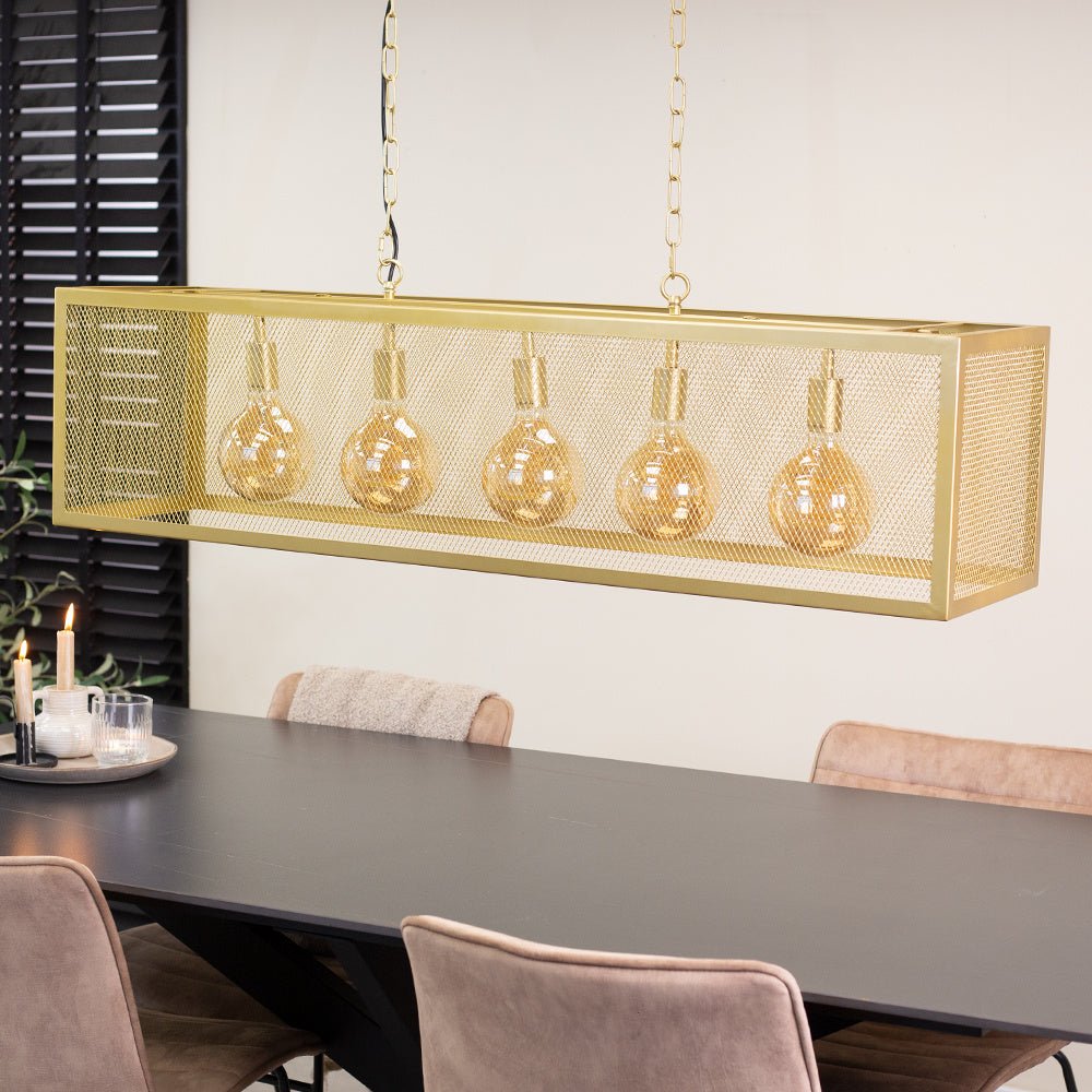 Duncan hængelampe Dimehouse Guld LxBxH 125x41x36 Metal Atmosfærisk foto diagonalt set forfra