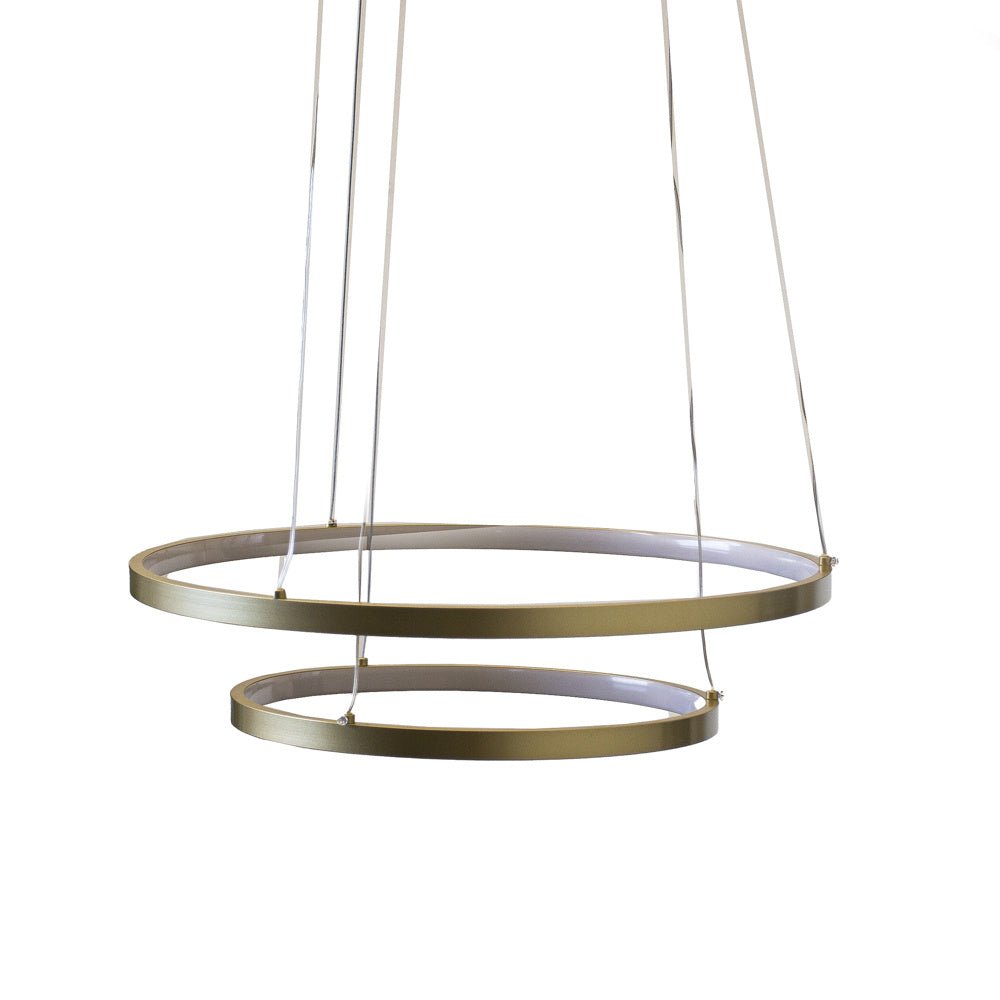 Hængelampe Elaine Gold Dimehouse Guld LxBxH 56x56x12 Metal Hvid foto set forfra