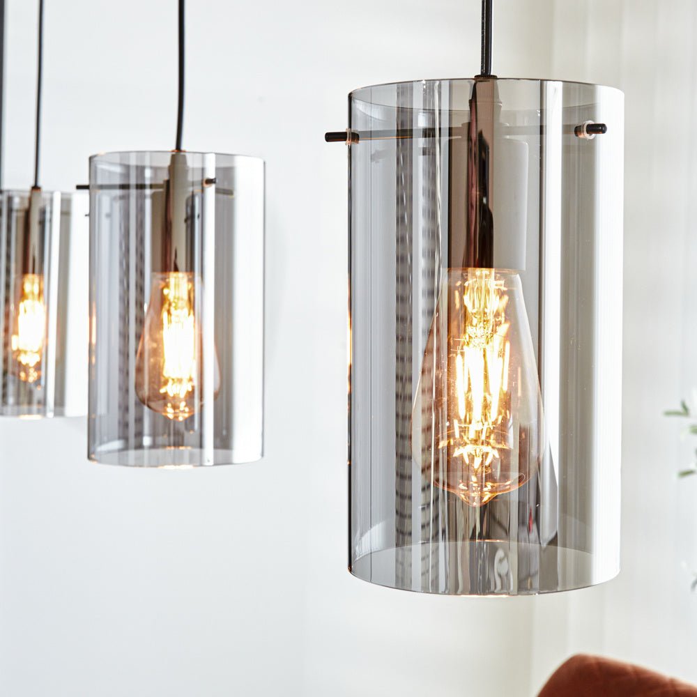 Hængelampe Hugo Dimehouse Antracit LxBxH 102x26x19 Glas Atmosfærisk fotofarveprøve