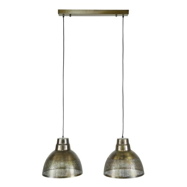 Hængelampe Luisa DH Interiør Bronze LxBxH 79x42x37 Bronze Hvid foto set forfra