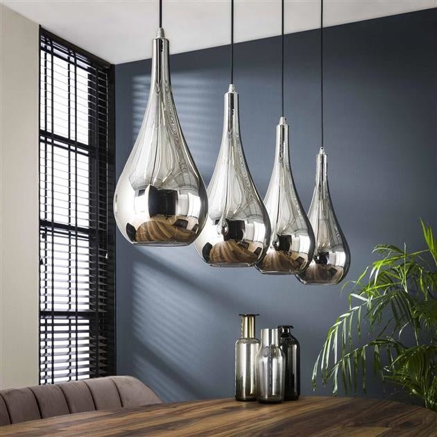 Hængelampe Mex DH Interiør Forkromet LxBxH 124x61x32 Glas Atmosfærisk foto diagonalt set forfra