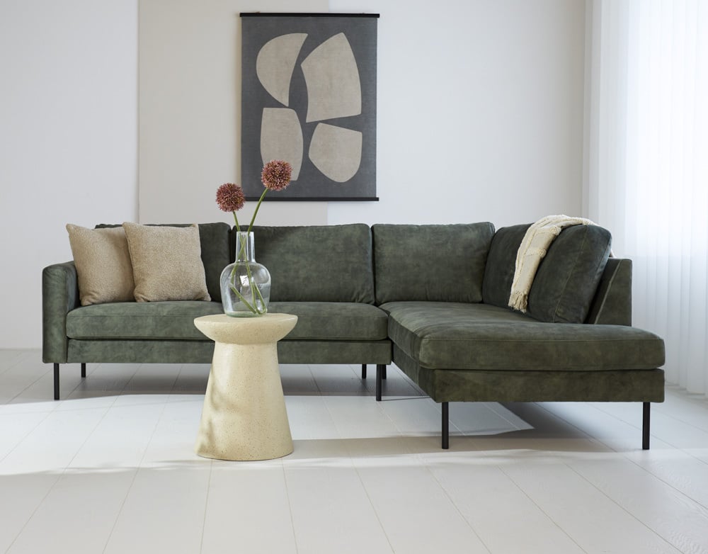 Sofa Gaya DeGeBe Grønt stof Atmosfærisk foto set forfra