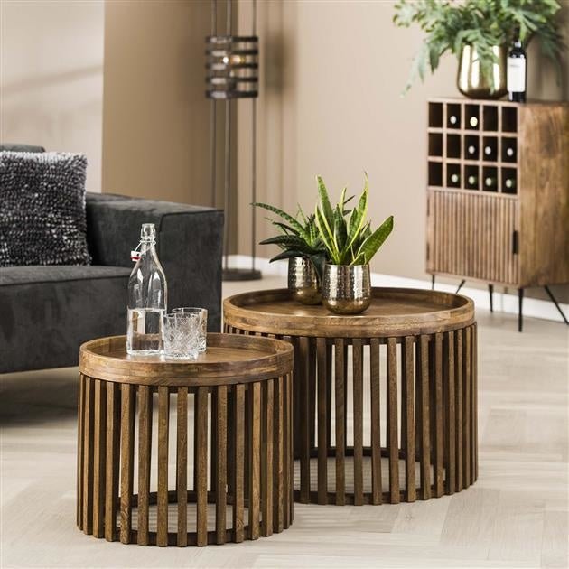 Sofabord Tory DH Interiør Mango LxBxH 70x70x45 Mangotræ Atmosfærisk foto diagonalt set forfra