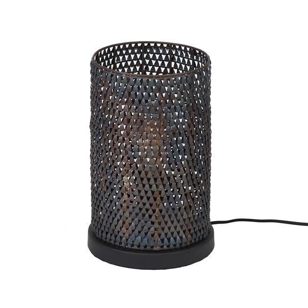 Bordlampe Jay DH Interiør Brun LxBxH 33x22x22 Sort brun Hvid foto set forfra