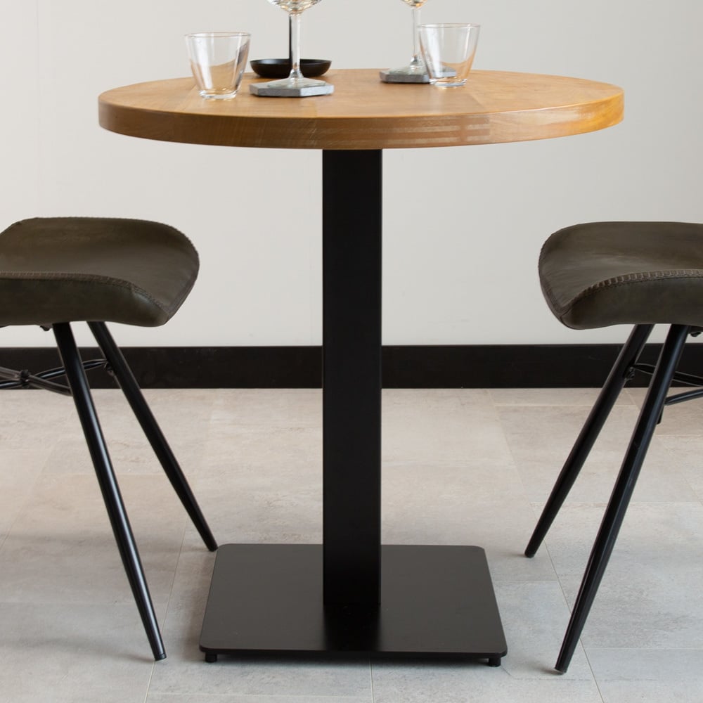 Spisebord Bistrobord Rundt Dimehouse Brun LxBxH 86x86x7 Mangotræ Atmosfærisk foto set forfra