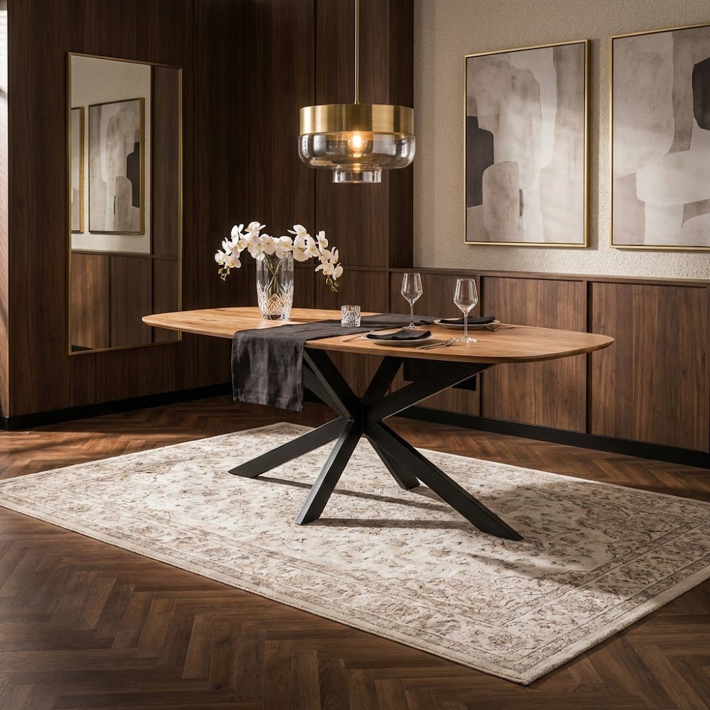 Eettafels - Deens Ovaal Eettafel Tavon Acaciahout 180x95 cm - Dimehouse