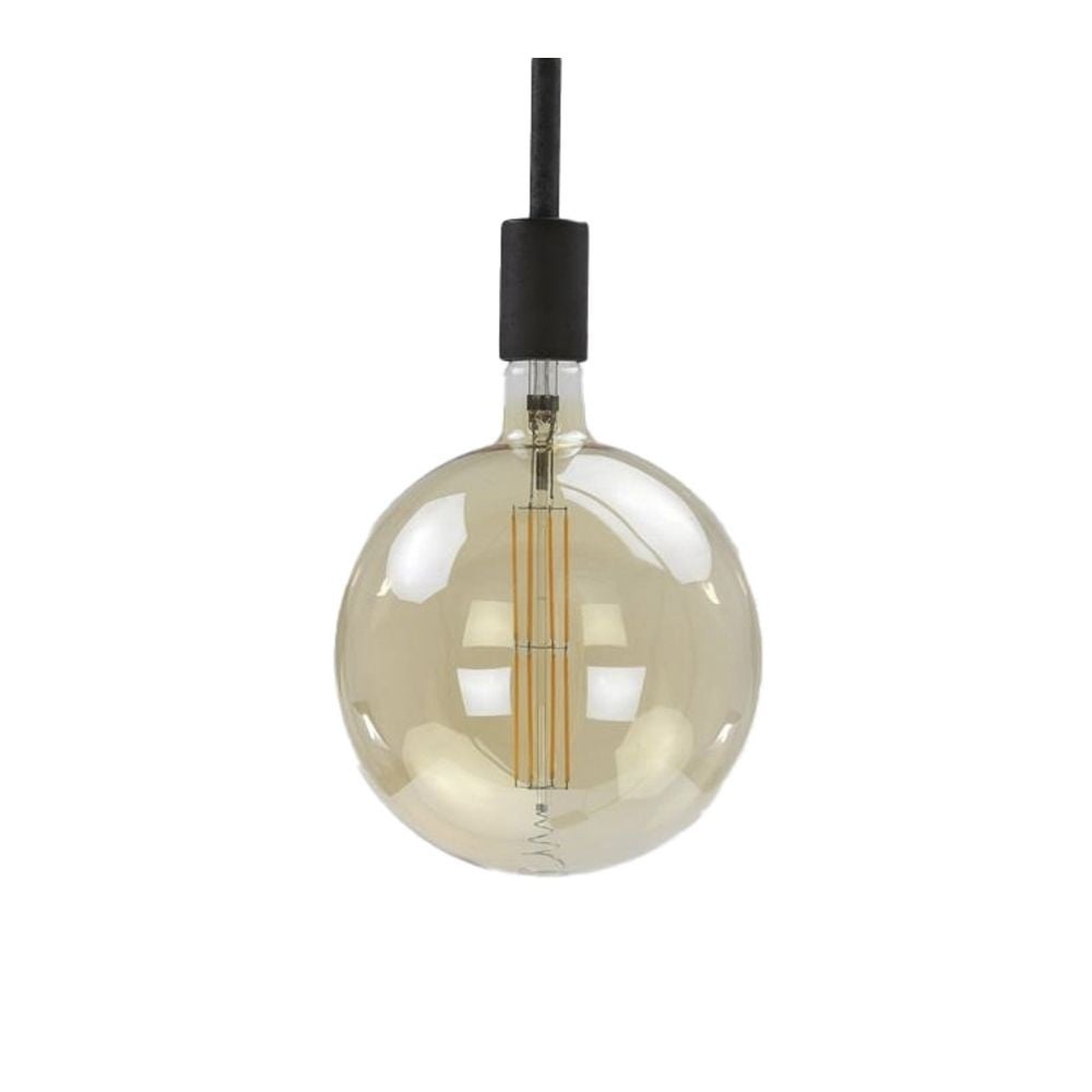 Lyskilde LED glødetråd Pære Ø9,5 DH Interiør Ravfarvet glas LxBxH 15x10x10 Ravfarvet glas Hvidt foto set forfra