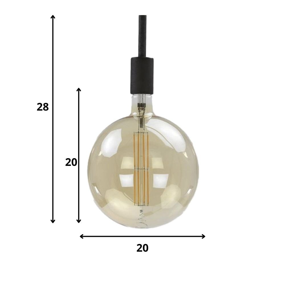 Lyskilde LED glødetråd Pære Ø9,5 DH Interiør Ravfarvet glas LxBxH 15x10x10 Ravfarvet glas Hvid fotostørrelsesindikation
