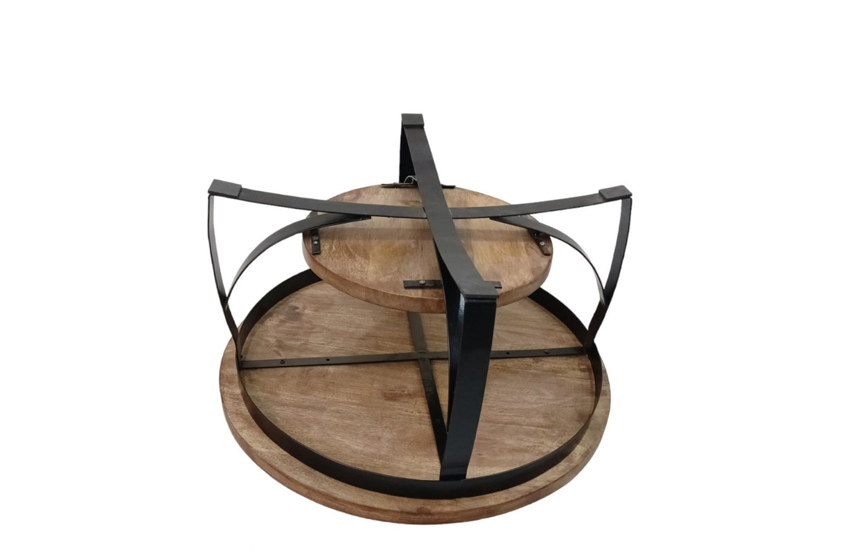 Sofabord Oxis Wood Dimehouse Brun LxBxH 92x92x43 Mangotræ Hvid foto diagonalt set bagfra
