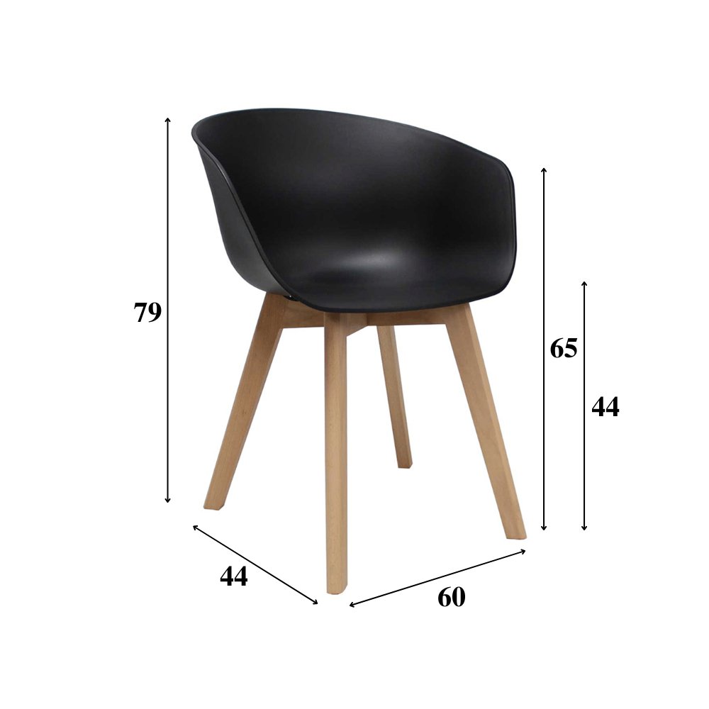 Herning spisestuestol Dimehouse Sort LxBxH 68x60x51 Plast Hvid fotostørrelsesindikation