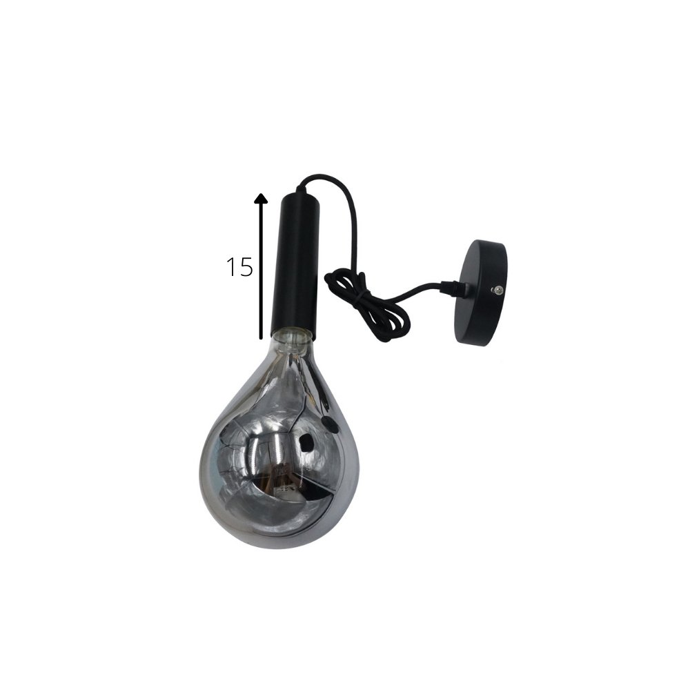 Miles Smokey hængelampe Dimehouse Antracit LxBxH 29x22x22 Glas Hvid fotostørrelsesindikation