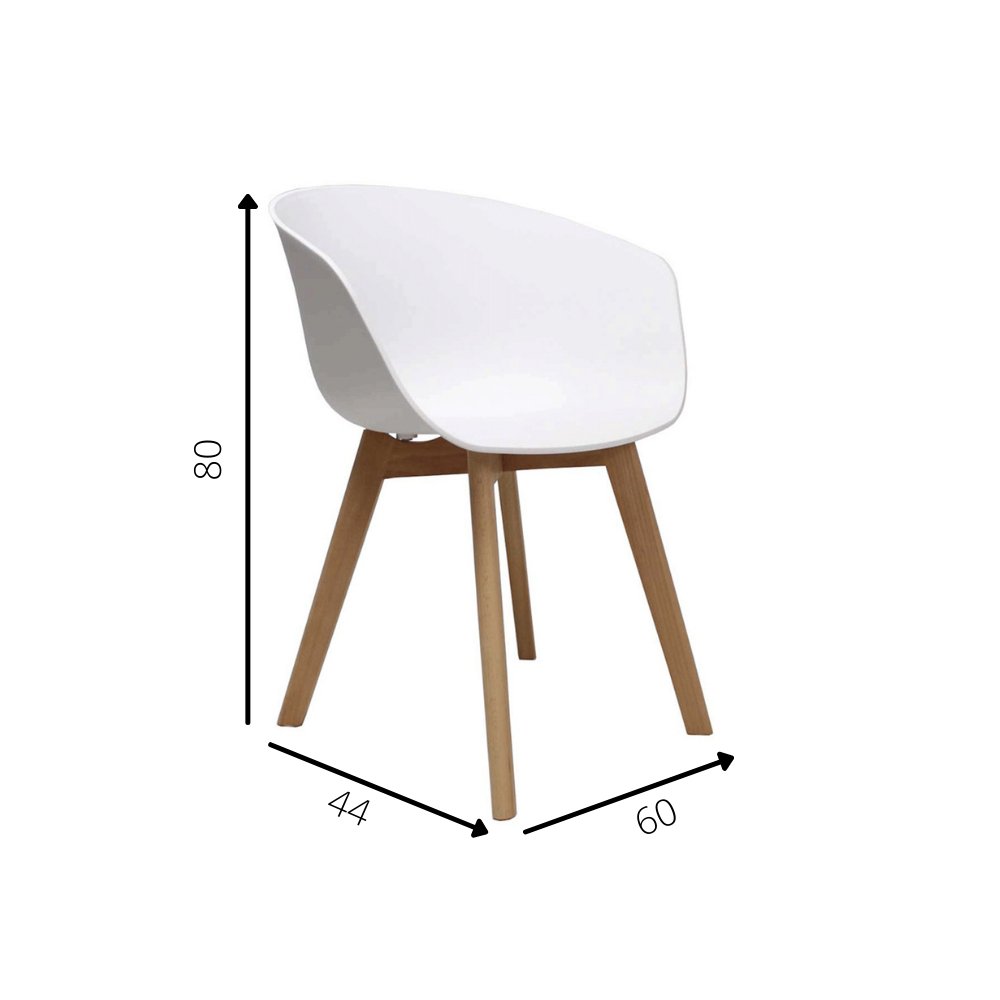 Herning spisestuestol Dimehouse Hvid LxBxH 68x60x51 Plast Hvid fotostørrelsesindikation