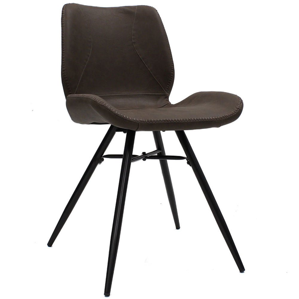 Spisestuestol Beau kunstlæder Dimehouse Taupe LxBxH 72x68x50 Kunstlæder Hvid foto diagonalt set forfra