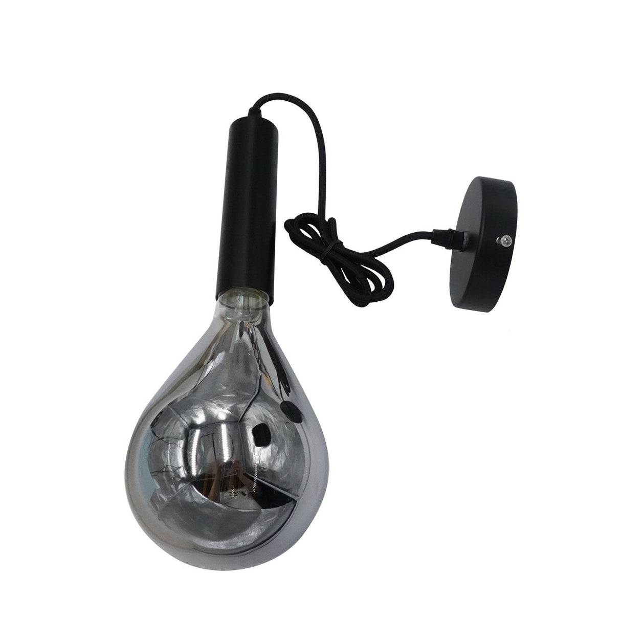 Miles Smokey hængelampe Dimehouse Antracit LxBxH 29x22x22 Glas Hvid foto fra siden
