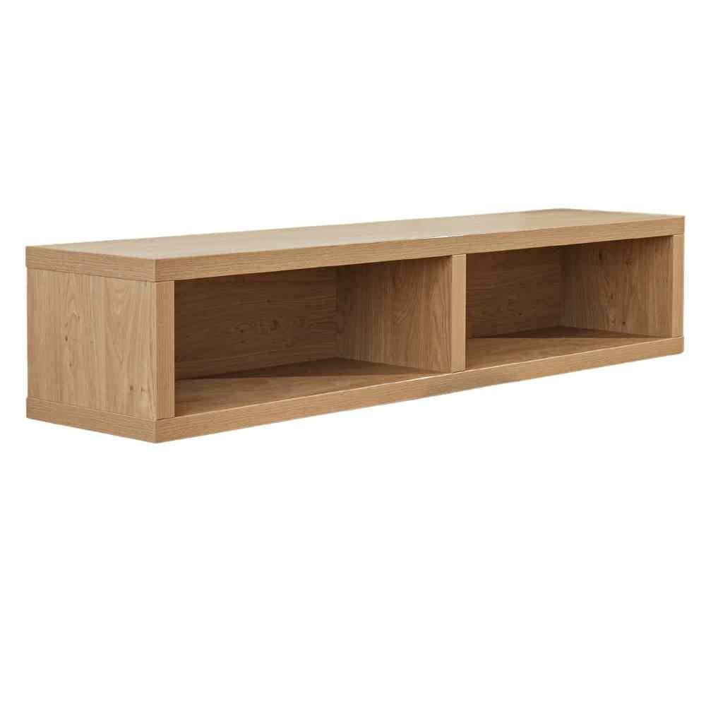 TV Møbler Bernie Rustik Eg Dimehouse Eg LxBxH 126x36x31 Melamin Hvid foto diagonalt set forfra