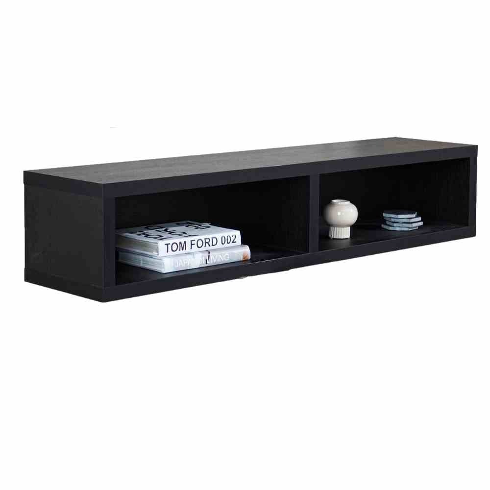 TV Møbler Bernie Sort Dimehouse Sort LxBxH 146x36x31 Melamin Hvid foto diagonalt set forfra