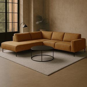 Hjørnesofa i cognac