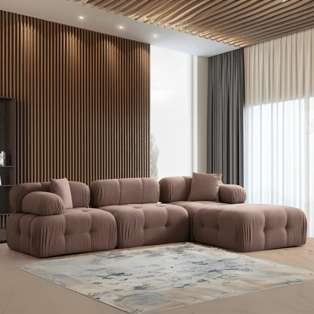 Banken - Modulaire bank 3 - zits met hocker Doblo cappuccino - Dimehouse
