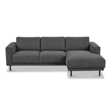 Banken - Moderne hoekbank met Chaise Longue Antraciet Stof Aniko rechts 238x142x78 cm - Dimehouse