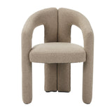 Design Spisestol Sandfarvet Bouclé Maro - Fuld Stof 