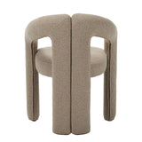 Design Spisestol Sandfarvet Bouclé Maro - Fuld Stof 