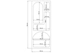 Reol med organiske former hvid melamin Nolen 60x150x32 cm
