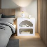 Nachtkastjes - Nachtkastje Lorin Wit Melamine 50x50x38 cm - Dimehouse