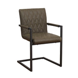 Spisestuestol Ruben Dimehouse Taupe LxBxH 71x59x58 Kunstlæder Hvid foto diagonalt set forfra