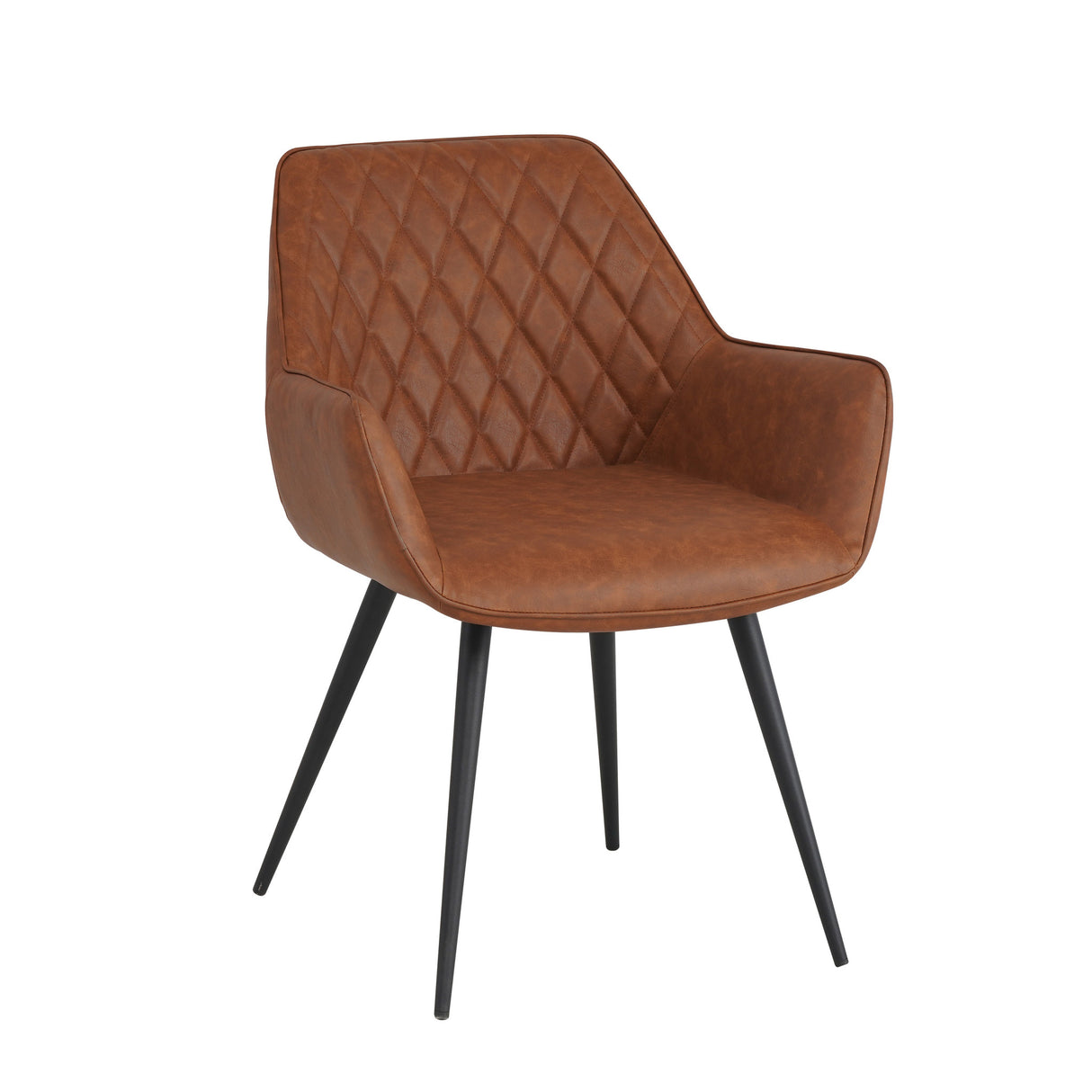 Spisestuestol Cara Dimehouse Cognac LxBxH 78x65x57 Kunstlæder Hvid foto diagonalt set forfra