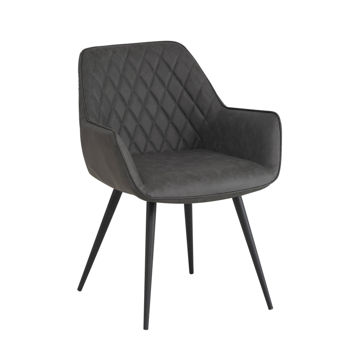 Spisestuestol Cara Dimehouse Antracit LxBxH 78x65x57 Kunstlæder Hvid foto diagonalt set forfra