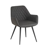 Spisestuestol Cara Dimehouse Antracit LxBxH 78x65x57 Kunstlæder Hvid foto diagonalt set forfra