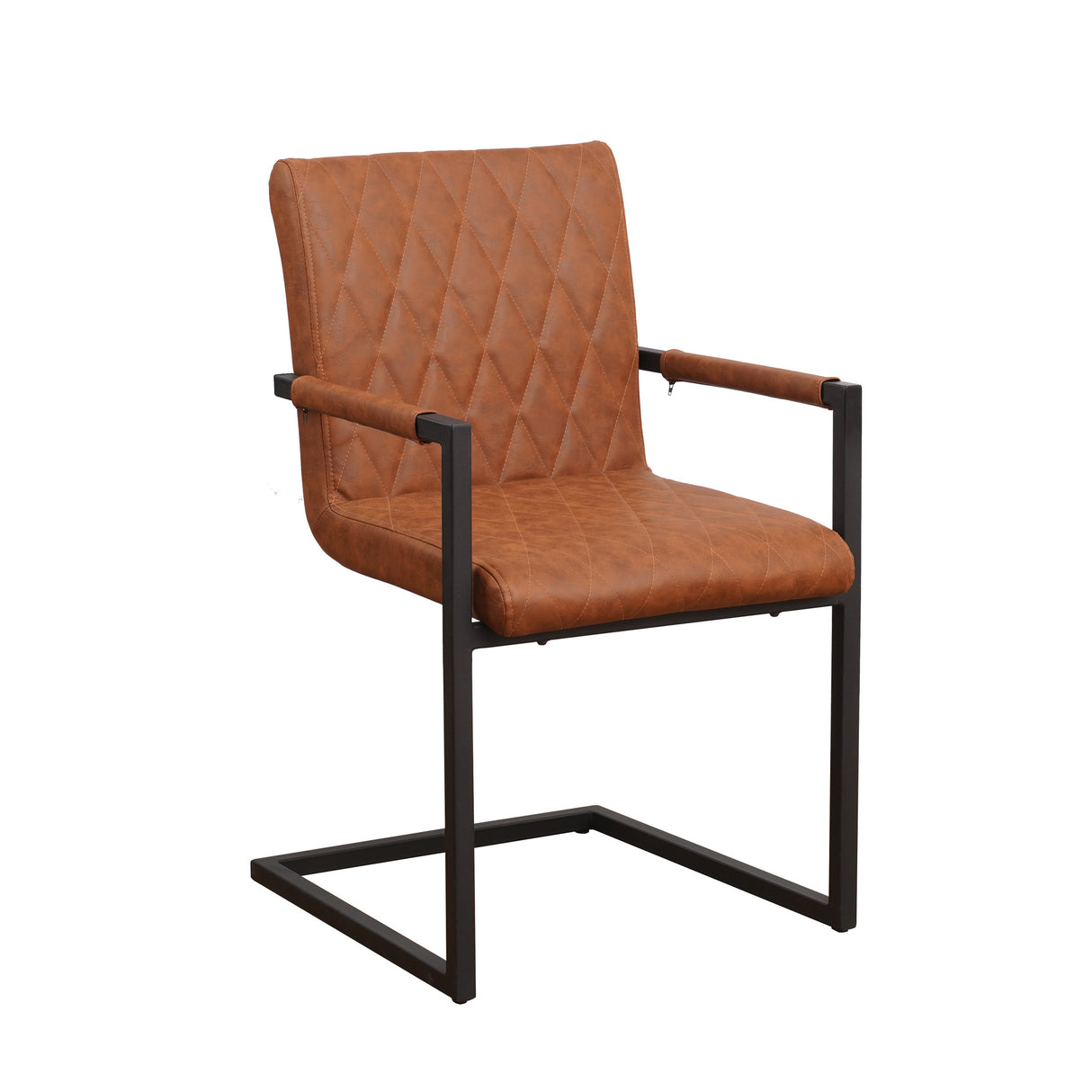 Spisestuestol Ruben Dimehouse Cognac LxBxH 71x59x58 Kunstlæder Hvid foto diagonalt set forfra