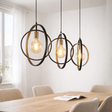 Hængelampe Industriel - sort - rundt metal - Otan 3-light