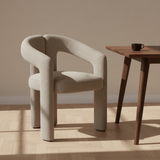 Design Spisestol Sandfarvet Bouclé Maro - Fuld Stof 