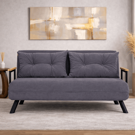 Sovesofa grafitgrå stof 2-personers - Sando